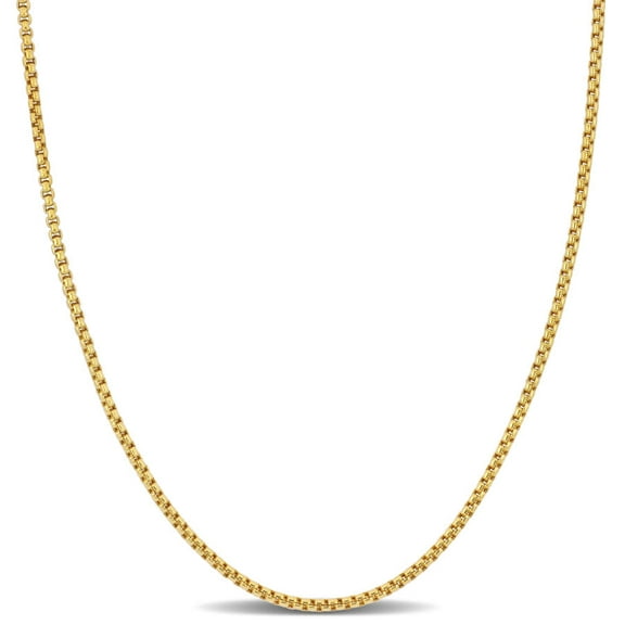 Amour 1.6mm Hollow Round Box Link Chain Necklace in 10k Yellow Gold - 24 in