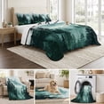 thumbnail image 6 of Quilts Twin XL Size Bedding Set, Dark Green Forest Lightweight Quilted Comforter, Nature Foggy Mountain Pine Tree Soft Reversible Bedspread Coverlet with Pillow Covers for All Season, 68" x 98", 6 of 9