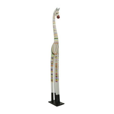 10  x 59  Multi Colored Wood Handmade Zebra Sculpture  by DecMode 2 pcs 