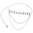thumbnail image 2 of Cinturón De Cadena De Cintura Elegante Para Mujer Cinturón De Cadena De Pantalones Ajustables De Fiesta De 2 Capas StyleB Plata Sunnimix Cadena de la cintura, 2 of 7