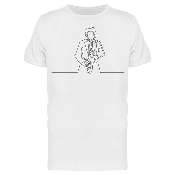Jazz Music Saxophone Player T-Shirt Men -Image by Shutterstock, Male XX-Large