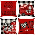 thumbnail image 4 of 4PCS Valentine's Day Cotton Linen Pillow Case Sofa Cushion Cover Home Decor Polyester, 4 of 7
