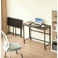 thumbnail image 2 of Funnil 39.37'' Folding Standing Desk with Rolling Wheels for Small Space, Compact Portable Table Writing Computer Desk in Study, Home Office Foldable Office Desk for Bedroom and Living Room, 2 of 8