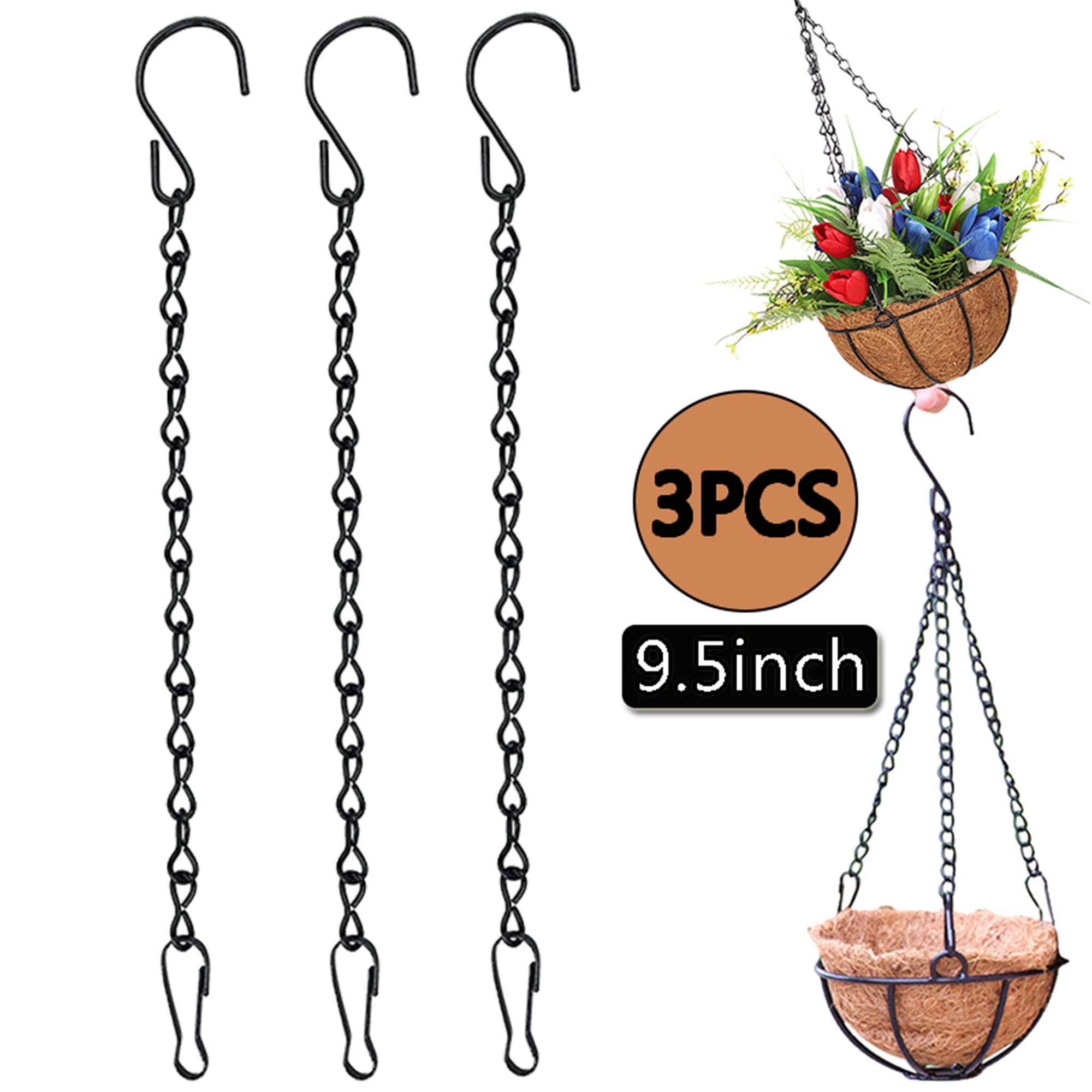 Ritte Hanging Basket Chain, Decorative Hanging Chains Black Hook Chain  Hanger For Bird Bath Feeders, Decorative Ornaments, Planters and Lanterns  Outdoor/Indoor Use – BigaMart