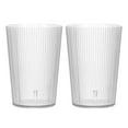 thumbnail image 1 of Uxcell Vasos de Plástico Transparentes Reutilizables, Juego de Vasos de Bebida Estriados de 5.1oz, 1 of 7