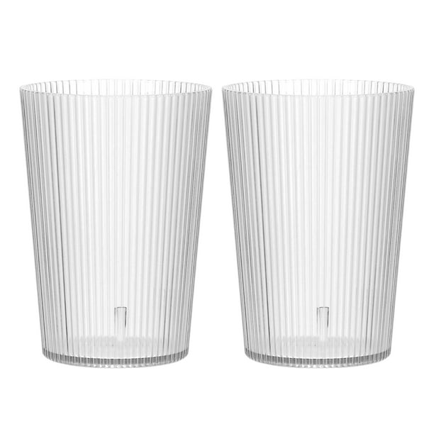 Uxcell Vasos de Plástico Transparentes Reutilizables, Juego de Vasos de Bebida Estriados de 5.1oz
