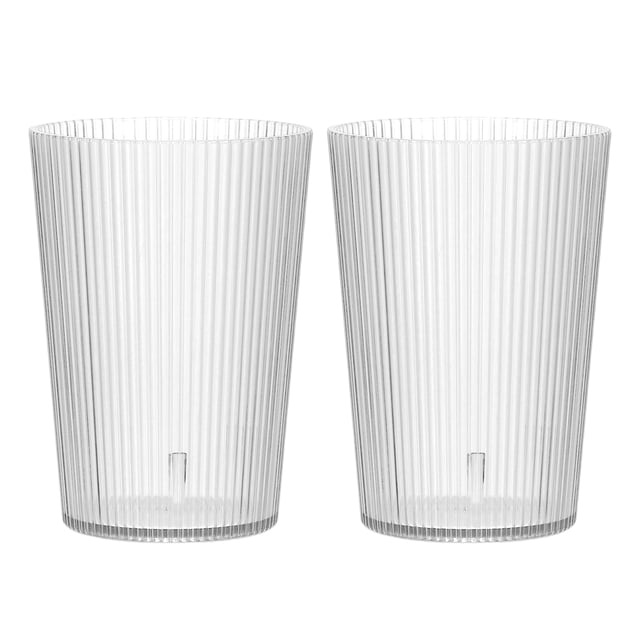 Uxcell Vasos de Plástico Transparentes Reutilizables, Juego de Vasos de Bebida Estriados de 5.1oz