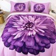 thumbnail image 2 of 3D Púrpura Floral Funda de edredón Set Ropa de cama Set Funda nórdica Fundas de almohada 52, 2 of 5