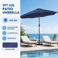 thumbnail image 6 of NAPWANT 9ft Outdoor Patio Umbrella with Solar LED Lights, Tilt and Crank Handle, for Deck, Yard, Pool and Garden,Navy Blue, 6 of 8