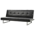 thumbnail image 4 of Passion Furniture Chroma 70 in. W Armless Faux Leather Straight Sofa in Black, 4 of 4