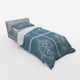 thumbnail image 3 of Compass Duvet Cover Set, White Compasses Navy Blue Background Navigation Sailing Themed Art, Bedding Set with Shams and Fitted Sheet, 3 Sizes, by Ambesonne, 3 of 3