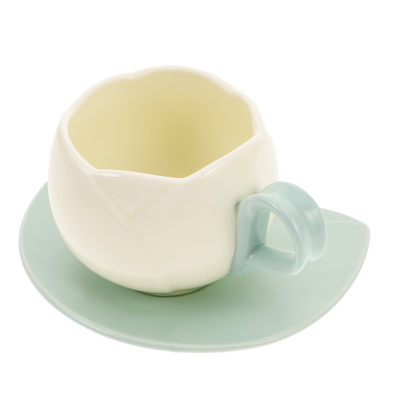 Masteelf 1 Set Of Tulip Mug Flower Tea Cup Aesthetic Coffee Cup Creative Coffee Porcelain Espresso Cup Cute Mug And Saucer Flower Coffee Cup