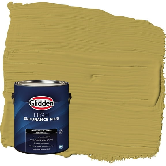 Glidden HEP Woolen Mittens / Green Satin Exterior Paint with Primer, 1 Gallon