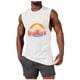 thumbnail image 2 of Camiseta sin mangas de cuello redondo para hombre, informal, a la moda, con estampado, deportiva, de poliéster, 2 of 5