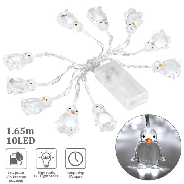 Moyic LED Penguin Penguin Animal Shape String Lights10-LED 1.65M Atmósfera Decoración Iluminación navideña Iluminación navideña No.1 Moyic HA025771-01