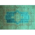 thumbnail image 1 of Ahgly Company Indoor Rectangle Medallion Turquoise Blue Traditional Area Rugs, 5' x 7', 1 of 4