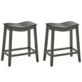 thumbnail image 1 of Gymax Set of 2 Saddle Bar Stools Counter Height Kitchen Chairs w/ Rubber Wood Legs, 1 of 8