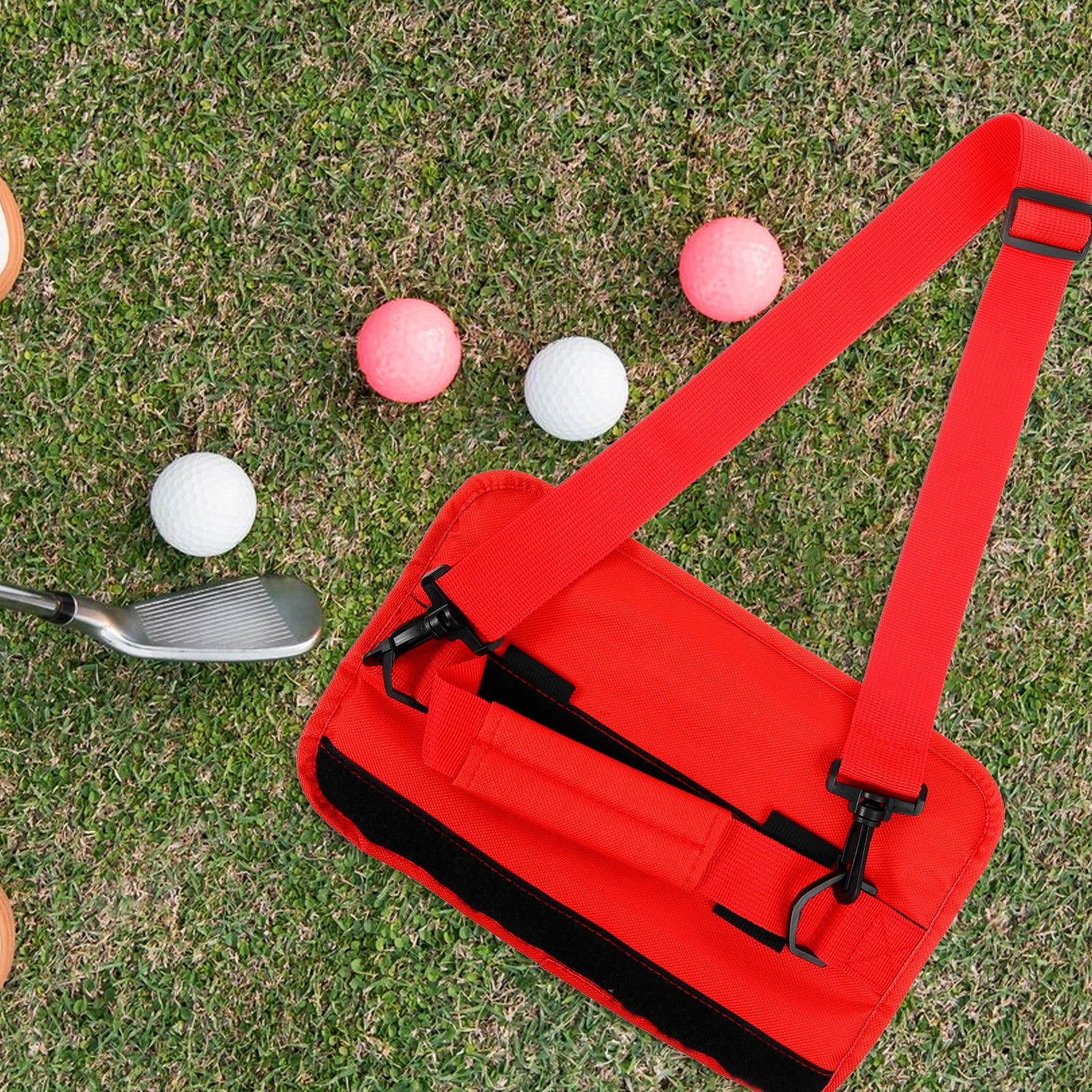 FOMIYES Wear Resistant Red Golfing Bag with Strap Portable Club Carrier for Daily Use