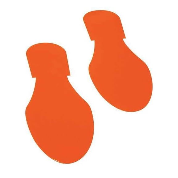 Mighty Line Floor Tape,Orange,3.5x9.5in,Foot,PK50 OFTPRT