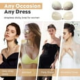 thumbnail image 5 of Un par de pegatinas de encaje en el pecho de concha en tono de piel, vestido de novia femenino, pegatinas de sujetador de silicona con correa trasera invisible, 5 of 5