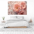 thumbnail image 3 of Mudket Embossed Peach Peony Flower Canvas Wall Art, Floral Wall Decor, Framed Ready to Hang Artwork for Living Room Bedroom Luxury Decor - 12"L x 8"W, 3 of 10