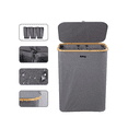 thumbnail image 2 of Cesta De Ropa Sucia Con 3 Bolsas Y Tapa Grande Plegable 160l Belug Gris, 2 of 5