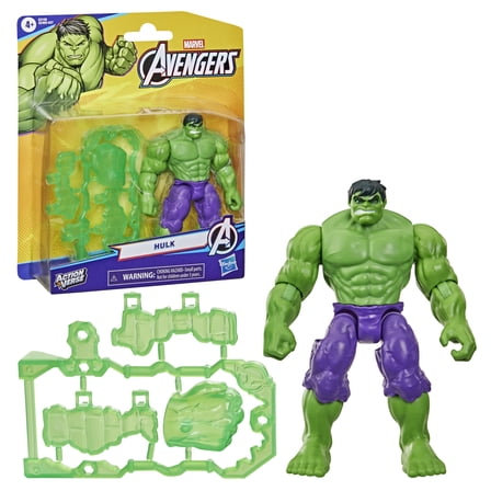 Marvel Avengers ActionVerse Hulk Action Figure & Accessories, 4.5-Inch (11.4 CM) Super Hero Toys & Figures for Kids, Ages 4 
