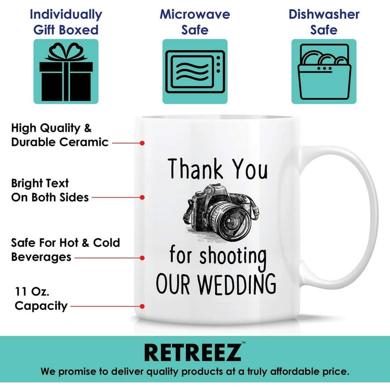 Funny Mug Thank You For Shooting our Wedding Camera Photographer