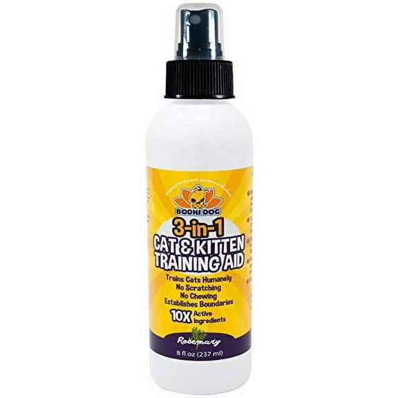 Bodhi Dog 3-in-1 Cat Training Aid Bitter Cat Repellent Spray, Rosemary Scent, 8 oz