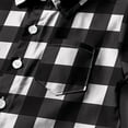 thumbnail image 7 of Spazoro Toddler Boys Plaid Shirts, Turndown Collar Short Sleeve Button Down with Pocket School Uniform Shirt Black Size 2 T, 7 of 7