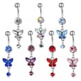 thumbnail image 4 of YYKihy Sexy Butterfly Bow Belly Navel Ring Pearl Body Piercing For Women Girls Jewelry Blue, 4 of 9