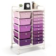 thumbnail image 1 of Costway 15 Drawer Rolling Organizer Cart Utility Storage Tools Scrapbook Paper Multi-Use Purple, 1 of 10