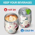 thumbnail image 4 of 12oz Stemless Wine Tumblers Multicolor Christmas Deer Pattern Vacuum Insulated Stainless Steel Travel Tumbler Cups Mug with Lid and Straw for Champaign,Cocktail,Beer with Cleaning Brush, 4 of 5