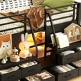 thumbnail image 6 of Bellemave Low Loft Bed with 8 Storage Drawers & LED Lights, Metal Twin Size Loft Beds Frame with Shelves for Kids, Under-Bed Play Space, No Box Spring Needed, Black, 6 of 9