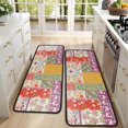 thumbnail image 4 of Kitchen Rugs Sets Of 2,Pioneer Flower Floral Print Pattern Anti Fatigue Kitchen Mat Rugs Non Slip Washable,Decorative Kitchen Floor Mats for Kitchen,Sink,Laundry,17"x47"+17"x47", 4 of 5