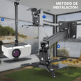 thumbnail image 2 of Soporte Proyector Universal Cañón Ajustable 15kg Techo Pared Negro, 2 of 3