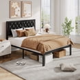 thumbnail image 7 of Bolvdo Upholstered Bed Frame with Headboard, Full, Metal Support, No Box Spring Needed, Black, 7 of 7