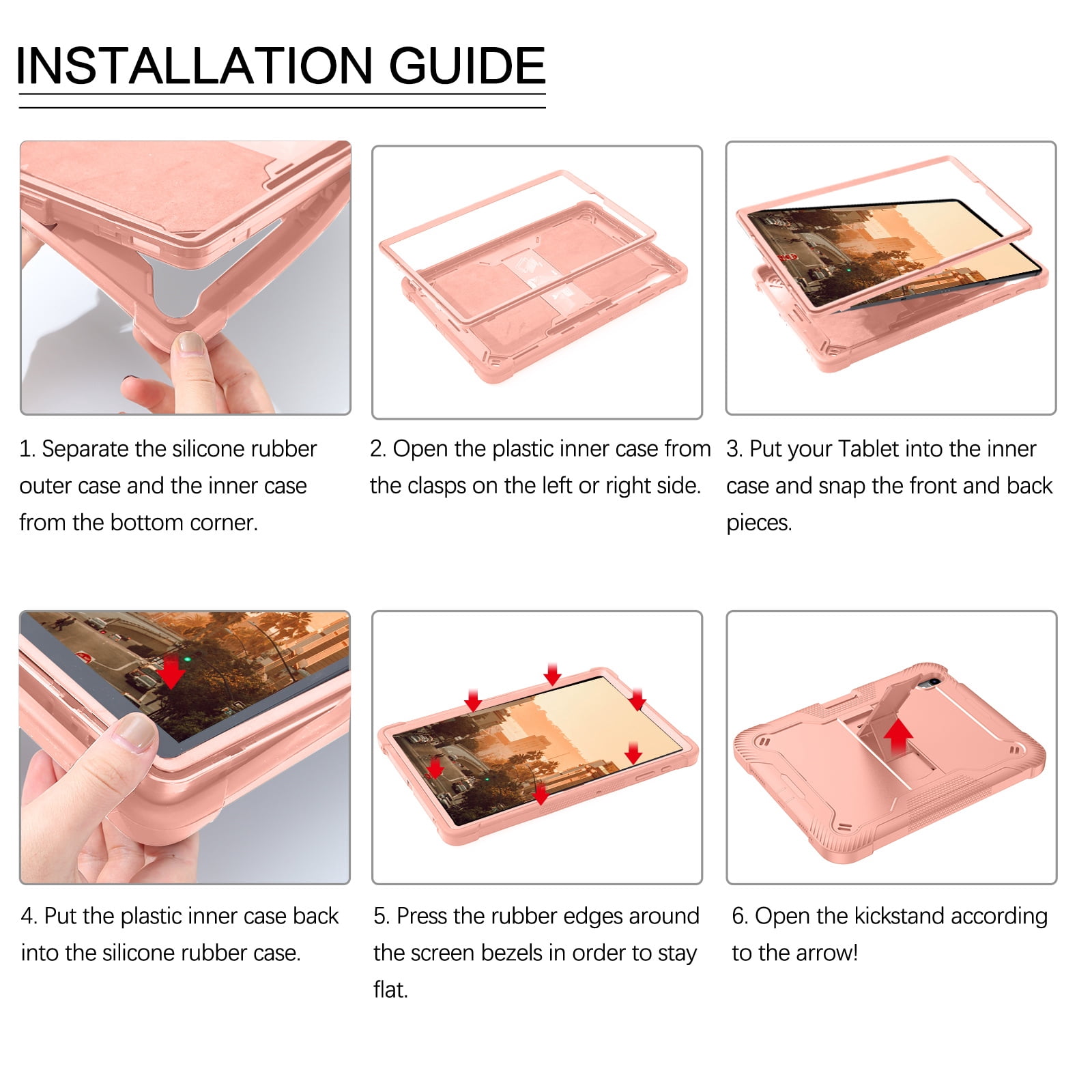 GAOBAO for iPad 11th Generation 11 Inch (2025) Case with Kickstand Pencil Holder, 3 in 1 Heavy Duty Shockproof Protective Tablet Cover, Pink