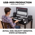 thumbnail image 2 of Alesis V25 MKII Controlador de teclado MIDI USB con 25 teclas sensibles a la velocidad, 8 pads de nivel completo, arpegiador, rueda de tono/modificación, repetición de notas y paquete de software, neg, 2 of 5