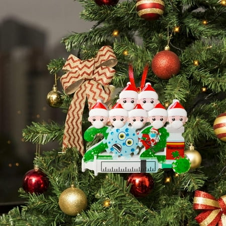 

Christmas Tree Pendant 2021 Survivors Family of 1 2 3 4 5 6 & 7 Face Cover Snowman Vaccination Resin Crafts Ornaments Decoration
