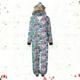 thumbnail image 2 of Odeerbi Christmas Onesie Pajamas for Family Holiday Sleep Jumpsuit Long Sleeve Family Christmas Pajamas Matching Sets Mom Fashion Lattice Print Plush Jumpsuit Sleepwear PJs Set Blue, 2 of 7