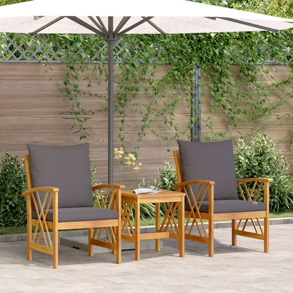 vidaXL Garden Lounge Set Brown Wood Small Durable Outdoor Dining Set