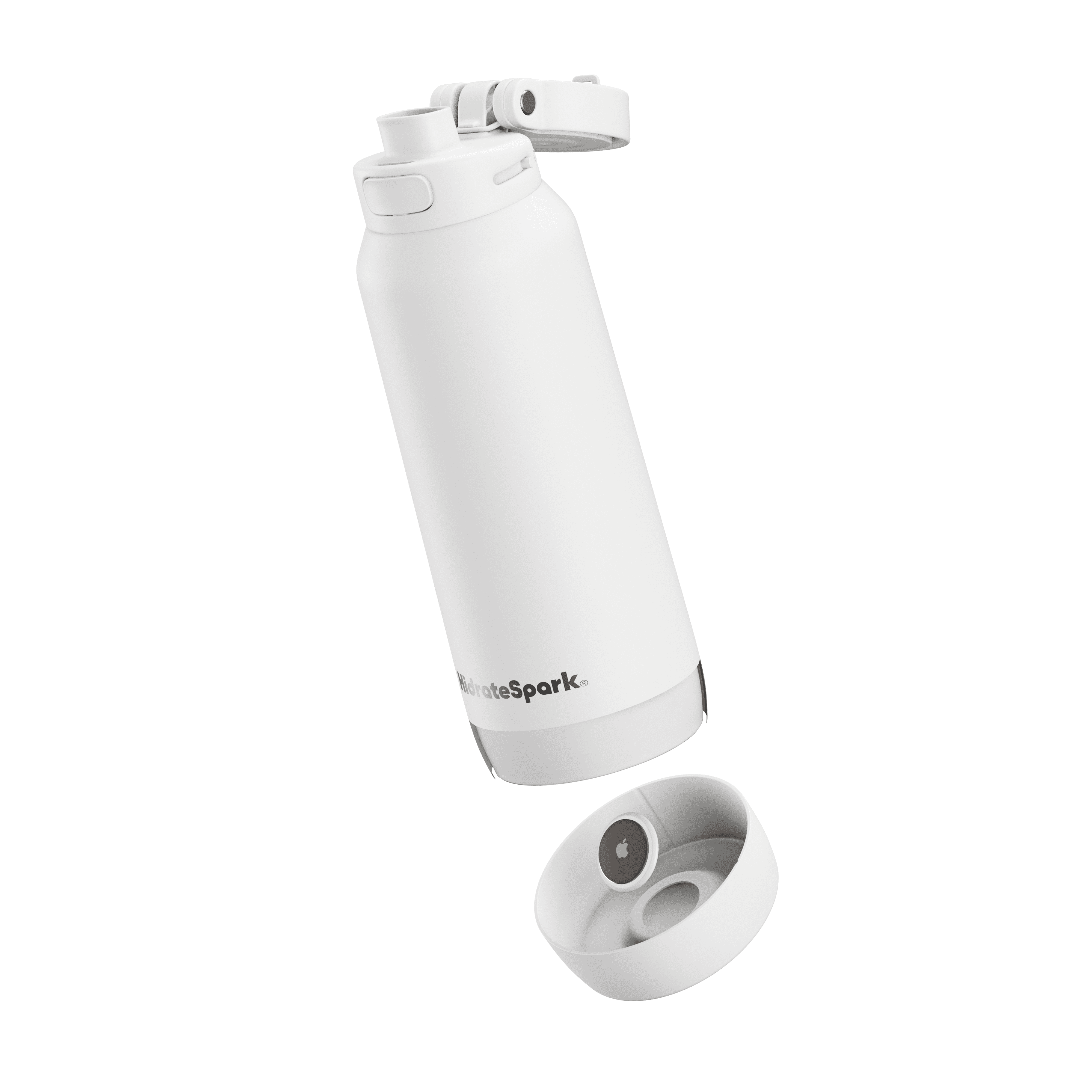 HidrateSpark 32oz Chug Water Bottle with Silicone Boot - Air Tag Compatible - White