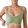 thumbnail image 2 of Aayomet Bralettes for Women With Support Silk Large Traceless Gathered Anti Drop Bra Without Steel Rings (Green, M), 2 of 4
