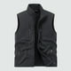 thumbnail image 1 of Camiseta sin mangas con cuello alto para hombre, color liso, para exteriores, con múltiples bolsillos, informal, de terciopelo y poliéster., 1 of 7
