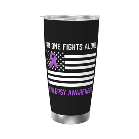 

Epilepsy Awareness 20 Oz Water Bottle Insulated Tumblers Stainless Steel Cups Double Wall Tumbler with Lid