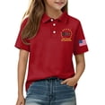 thumbnail image 4 of CCRFTGI 250 Anniversary USA Flag Polo Shirts for Kids Girls Boys Size 10-12 School Uniform Independence Day Shirts Pique Collared Polos Short Sleeve Summer Tops Red 7-8 Years, 4 of 7