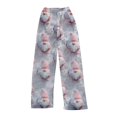 thumbnail image 6 of Christmas Womens Pajama Pants Comfy Christmas Print Flannel Pajama Pants Casual Wide Leg Holiday Pj Bottoms Fall Soft Lounge Sleepwear Pants Light pink XS, 6 of 7