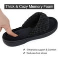 thumbnail image 2 of Women's Memory Foam Open Toe Slide Slippers with Adjustable Strap and Cozy Terry Lining, 2 of 6