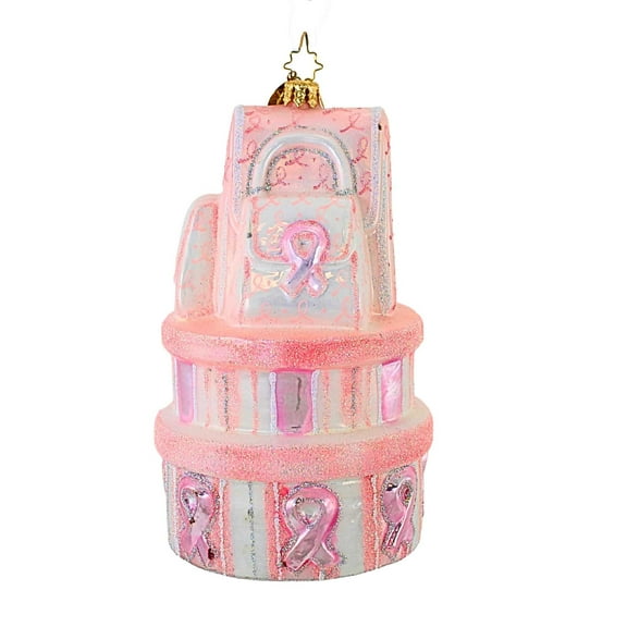 Christopher Radko Company 5.50In Caring Gifts, Glass, Ornament Charity Breast Cancer 1014204